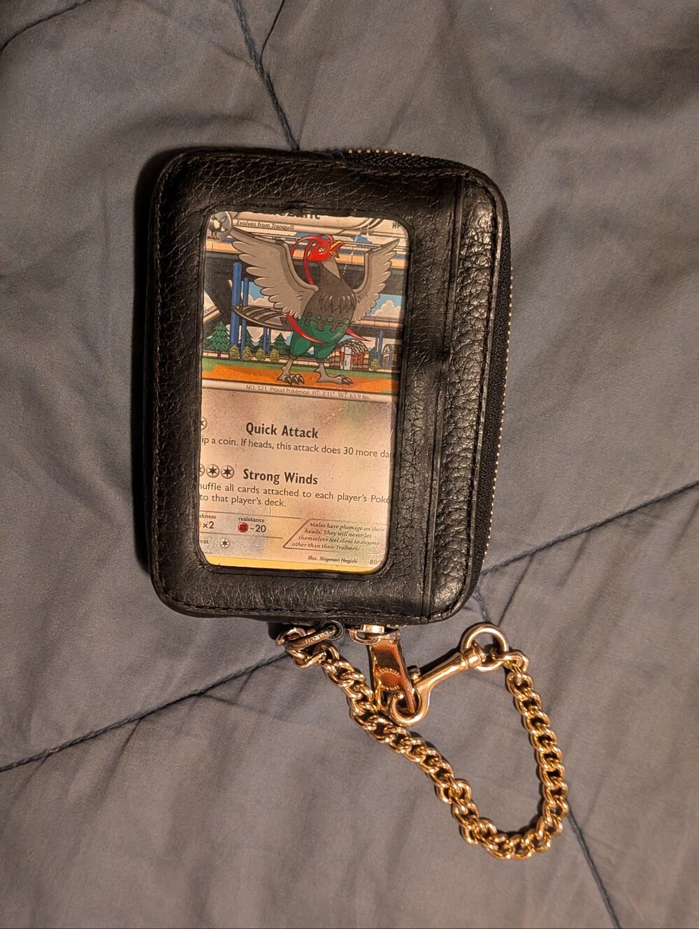 Pebble Leather Cardcase Chain Wallet